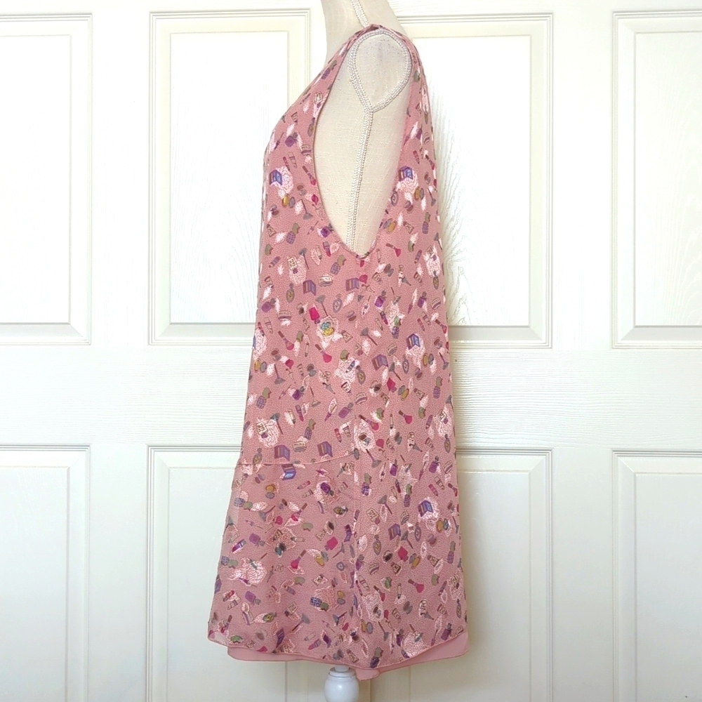 Japanese Beauty Supply Pink Sleeveless Novelty Print Dress - Picture 3 of 7